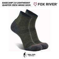 FOX RIVER MILLS - Basecamp 2.0 Lightweight Quarter Crew Hiking Socks ถุงเท้าข้อสั้น กันลื่น กีฬา ฟุต