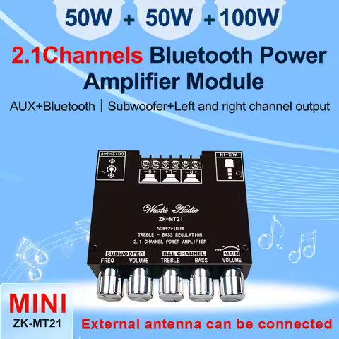 ZK-MT21 Channel Bluetooth 5.0 CS8673E 2.1 Subwoofer Amplifier Board 50W X 2+100W Power Audio Stereo 