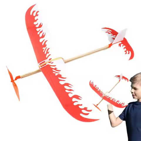 Rubber Band Airplanes Powered Glider Model Airplane Flying Glider Planes Toys Windup Flying Copter T