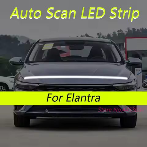 DRL Auto Scan Starting LED Strips For Hyundai Elantra 2010-2025 Car Hood Light Flexible Headlights W
