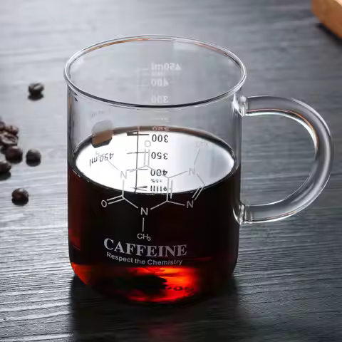 Heat-resistant Borosilicate Glass Cup Convenient Measuring Mug For Easy To Clean Caffeine Beaker Mug