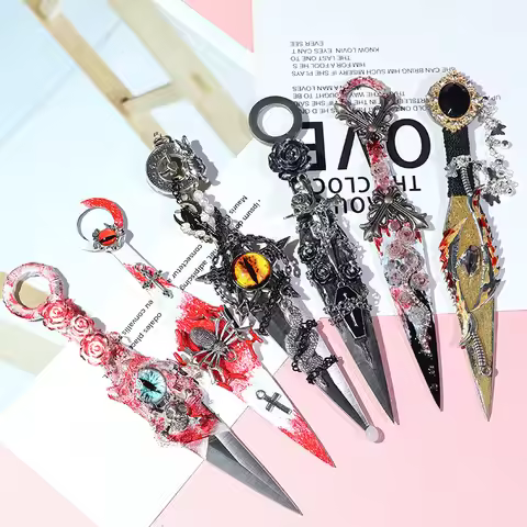 Bicai Dark Style Kunai Butterfly Balisong DIY Paper Cutter Gothic Aesthetic Photo Prop Unboxing Craf