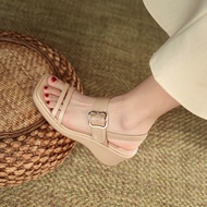 《308》 Zaza WEDGE Sandal for Women Slippers for Women high heel Sandal Korean Style VINTAGE Roman Bea