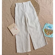 Quần dài ống suông Linen bột Hàn Pre ly nổi dáng ôm trẻ trung SLINEN - QR02