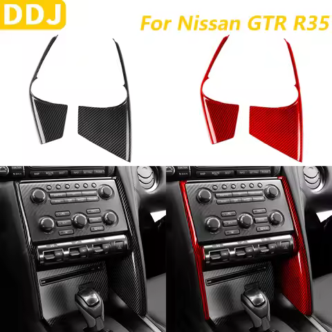 For Nissan GTR GT-R R35 2008-2016 Real Carbon Fiber Instrument Central Control Both Side Trim Cover 