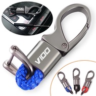 For MOTO-GUZZI V 100 V100 Motorcycle High Quality Accessories Hand Woven Leather Keychain Metal Keyr