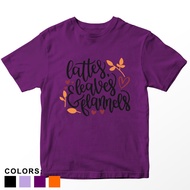 UNGU Halloween Lattes Leaves Flannels Kids T-Shirt, Ages 1 - 10 Years, Purple, Boys, Girls