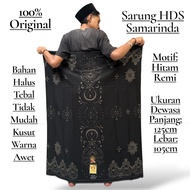 Sarung Hitam Polos Merk HDS Motif Wadimor Bali / Sarung Polos Hitam Pria Dewasa / Sarung Polos Hitam
