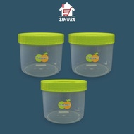 HIJAU 3PCS GOLDEN SUNKIST GREEN TALL JARS 550ML CAPACITY (TT 1173 H) WHOLESALE