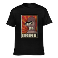 Fashion Tshirts Futurama Bender Drinking Funny Men Daily Wear
