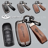 1pcs Suede Car Key Chain Zinc Alloy Car Key Full Cover Protect Case for Chery Tiggo 2 3 4 5 7 PRO 8 