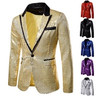 2025 Men's Suit Sequin Performance Dress Suit Nightclub Men's Clothing Host Ceremonial Studio Jacket