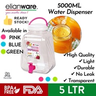 BPA-Free Elianware 5L 5000ml Minimalist High Quality Light Durable No Leak Transparent Water Juice D