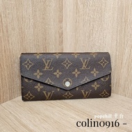[品況新LV銷量最好長夾❣️] LV老花金釦紫紅Sarah長夾
