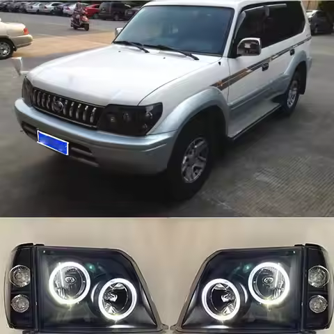 Modified Headlights FJ90 RZJ90 VZJ95 KZJ951998 1999 Black Bottom for Toyota LAND CRUISER PRADO