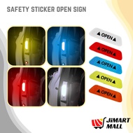 SAFETY REFLECTION STICKER OPEN SIGN Warning Reflect Car Door Bumper Motor Storage Box Bag Bicycle Stiker Pintu Kereta