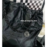 Chanel 22k New Style so black Extreme black 22bag Garbage Bag Chain Bag