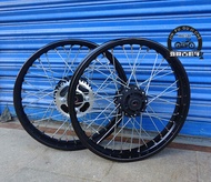 Retro Modified Black Plated 16/17/18 Inch Wheel Rim 36 Spoke Hub Front Disk Rear Drum Brake GN125 Mo