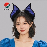 ORIENRI Bat Ears Headband, Soft Faux Fur Animal Headdress Cosplay, Gothic Handmade Realistic Furry F