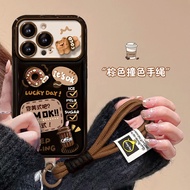 Suitable for IPhone 11 12 Pro Max X XR XS Max SE 7 Plus 8 Plus IPhone 13 Pro Max IPhone 14 15 Pro Max Phone Case Coffee Brown Colour Series Accessories Nice Day Food Drink