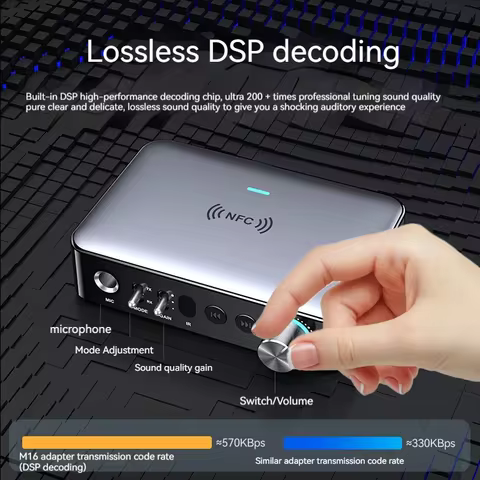 New M16PRO Bluetooth Rx Tx 5.1 Audio Adapter Player Digital Optical Fiber To Analog Microphone Singi