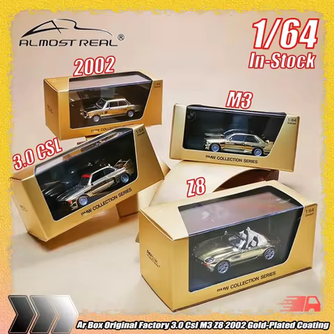 In Stock Ar Box Original Factory 1:64 3.0 Csl M3 Z8 2002 Gold-Plated Coating Alloy Miniature Diecast
