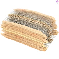 1500pcs 1/4W Carbon Resister 5％1R~10M Plug-in Resistance Elem