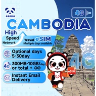 eSIM-Cambodia 5-30Days Daily 300MB-10GB Unlimited Data | Instant Email Delivery | High Speed 4G eSIM