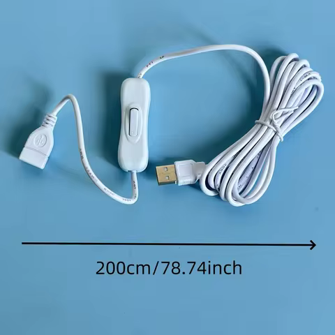 2M USB Cable Extension Cord With ON/OFF Switch USB Cable Extension Toggle USB Line Durable Adapter A