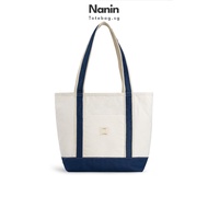 [upgrade version] A4 medium thick 2-layer canvas tote bag and ELLIE zippered laptop