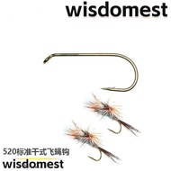WISDOMEST Long Shank Fly Fish Hook, Long Shank Wire Fly Tying Hook, 2024 Blue Dun 8#-22# Caddis Fly 