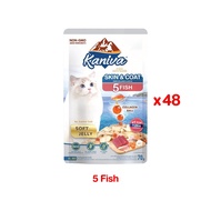 อาหารเปียกแมวคานิว่า Kaniva อาหารเปียกแมว สุขภาพดี ขนาด 70 กรัม 1ลัง (48ซอง)