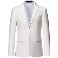 Setelan jas pria warna putih / blazer pria formal / jas wedding pria putih