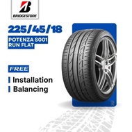 [Free Installation] 225/45/18 Bridgestone Potenza S001 Runflat (Year 2024) New Tyre Tire Tayar