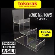 ACRYLIC BAG 3 TIER ACRYLIC WALLET MICA STAND