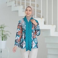 Kebaya Batik Wanita Atasan Cewek Blus Lengan Panjang Kutubaru Kartini Modern Muslimah Kantor