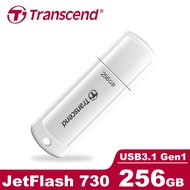 Transcend 創見 JetFlash730 USB3.1 256GB 隨身碟-典雅白(TS256GJF730)