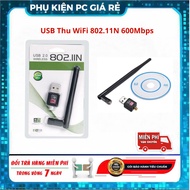 USB WiFi Receiver 802.11N 600Mbps - WiFi Receiver for PC Laptop, Wireless Adapter with Driver Disc