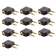 -DC 3.5mm Airplane Airline Air Plane Headphone Mono Audio Converter Travel Jack Plug Splitter Adapte