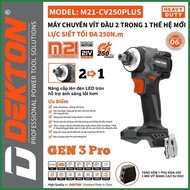 Thân máy bắn vít pin Dekton M21-CV250plus không chổi than đầu 2 trong 1 1/4" và 1/2"chuyên bắt vít