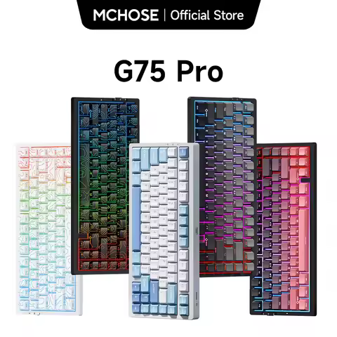 MCHOSE G75 Pro Wireless Mechanical Keyboard 75% Layout Gasket Mounted 5 Layers Dampening RGB Backlit