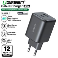 Ugreen Dual Port Usb+Type C Super Fast Charging Adapter Gan Series 45W