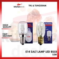 KD_ THL Tungsram E14 Bulb 15W Salt Lamp Screw Cap Refrigerator Light Mentol Peti Sejuk Lampu Garam Meja Warm Lighting