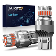 AUXITO 2Pcs T20 7443 W21/5W WY21W LED Canbus Strobe 4 Time Flash Car Brake Tail Signal Stop Light Bu