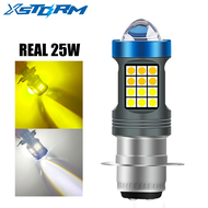 Xstorm 1PC Lampu LED H4 untuk sepeda motor P15D H4 H6 BA20D 48SMD 3030 3570 lampu depan DC 12V puti