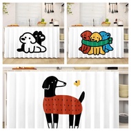 Kitchen Cover with Rail - Heytea Theme Animal People Pattern for Cabinet/Pantry