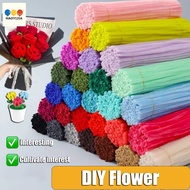 100Pcs kawat bulu gebu Colorful Chenille Stems Pipe Cleaners Assorted Colours Art Craft 扭扭棒