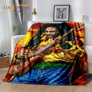 Living room, bedroom, sofa bed, maple leaf velvet blanket for picnic, Bob Marley music decoration reggae blanket 41