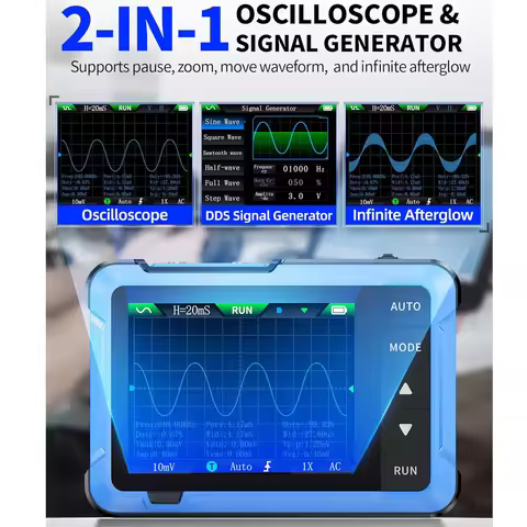 FNIRSI DSO-510 Handheld Oscilloscope/DDS Signal Generator 2 in 1 Multimeter,Digital Portable Automot