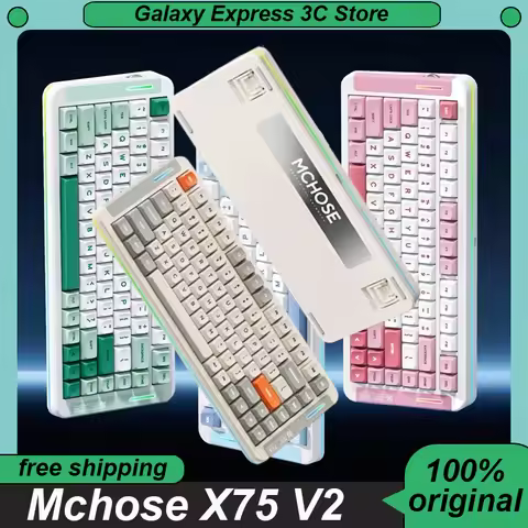 Mchose X75 V2 Mechanical Keyboard Tri-mode Hot Swap Bluetooth PBT Gasket Structure Keyboard Customiz